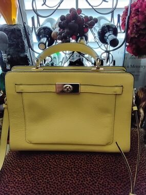 Coach Yellow Leather Top-Handle Crossbody Bag